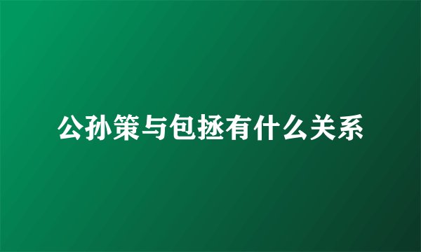 公孙策与包拯有什么关系