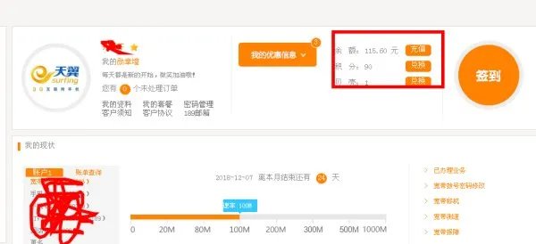 中国电信网上营业厅话费查询？