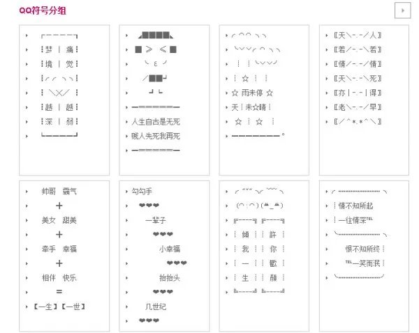 QQ分组表情符号大全