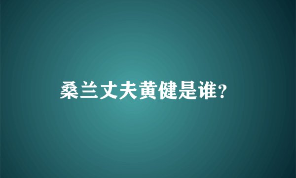 桑兰丈夫黄健是谁？