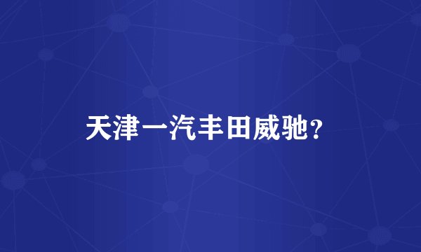 天津一汽丰田威驰？