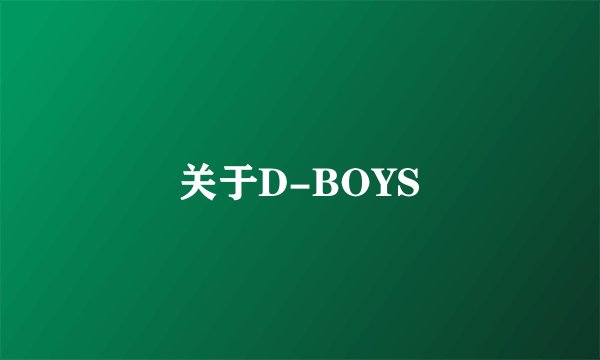 关于D-BOYS