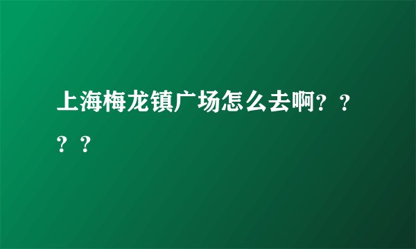上海梅龙镇广场怎么去啊？？？？