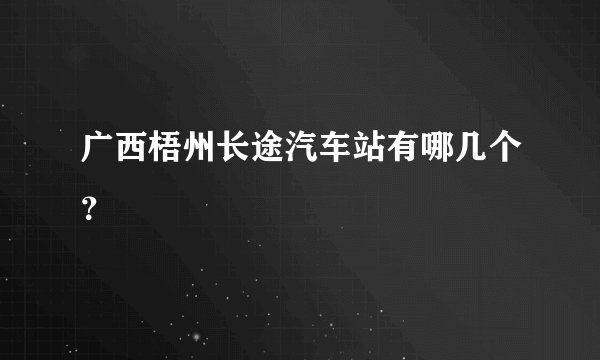 广西梧州长途汽车站有哪几个？