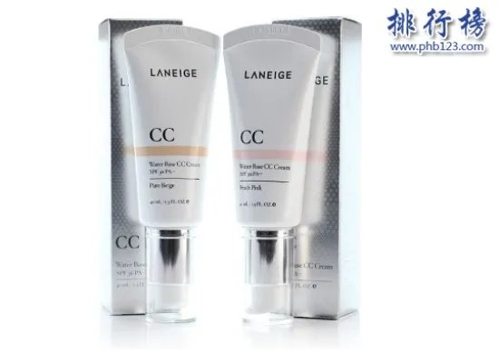 大牌CC霜排行榜10强：SKII钻白CC霜第6 第4可隔离蓝光