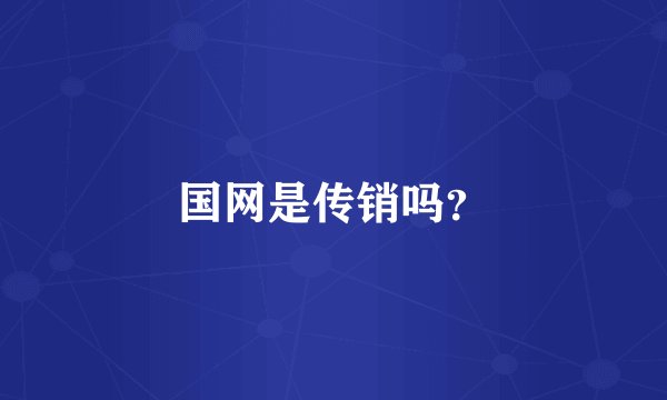 国网是传销吗？