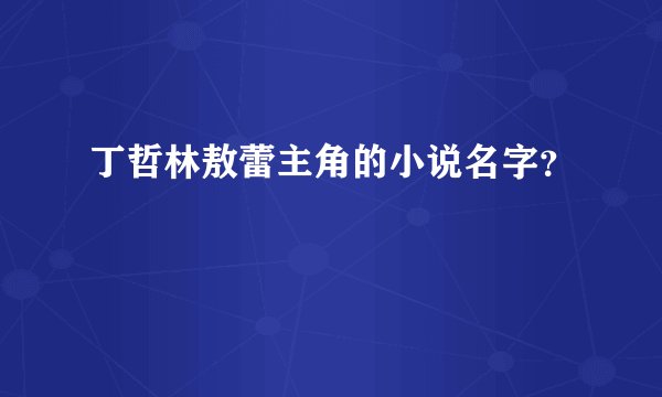 丁哲林敖蕾主角的小说名字？