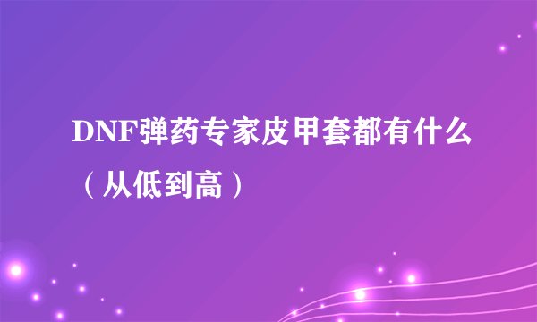 DNF弹药专家皮甲套都有什么（从低到高）