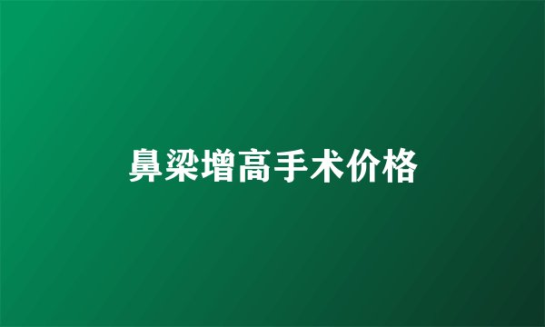 鼻梁增高手术价格