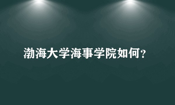 渤海大学海事学院如何？