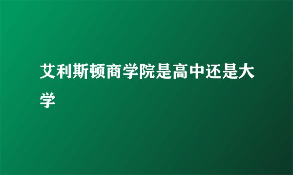 艾利斯顿商学院是高中还是大学
