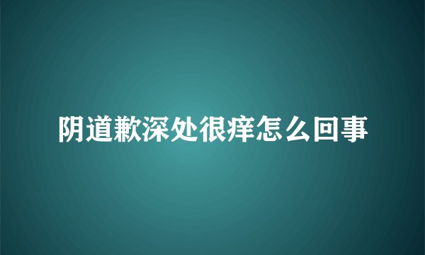 阴道歉深处很痒怎么回事