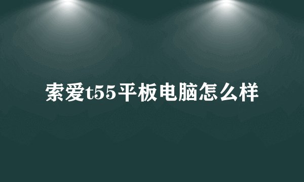 索爱t55平板电脑怎么样