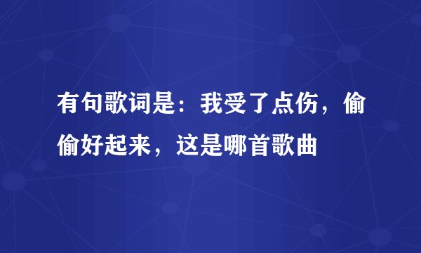 有句歌词是：我受了点伤，偷偷好起来，这是哪首歌曲