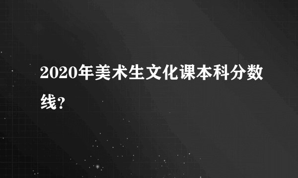 2020年美术生文化课本科分数线？