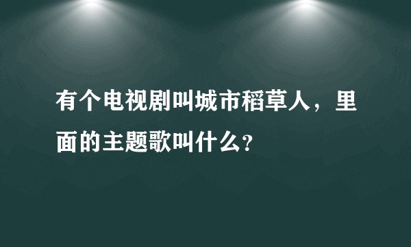 有个电视剧叫城市稻草人，里面的主题歌叫什么？