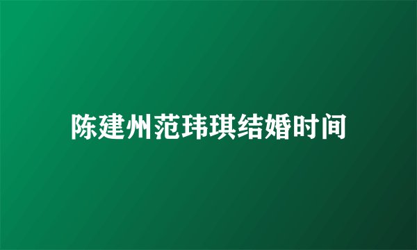 陈建州范玮琪结婚时间