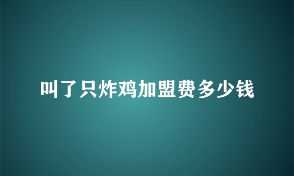 叫了只炸鸡加盟费多少钱