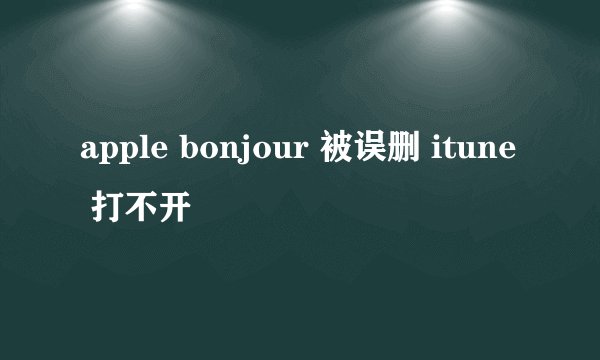 apple bonjour 被误删 itune 打不开