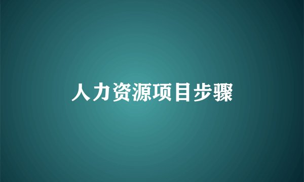 人力资源项目步骤