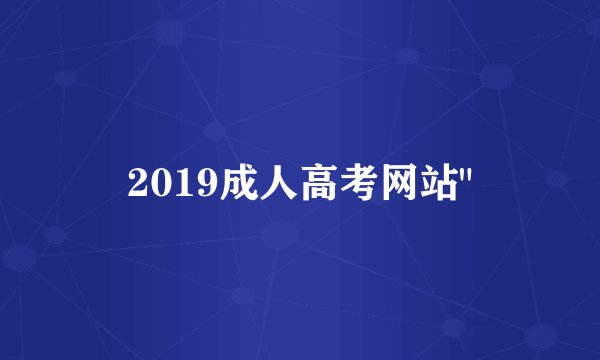 2019成人高考网站