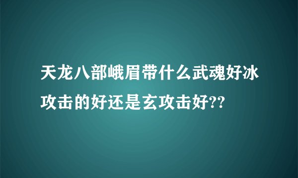 天龙八部峨眉带什么武魂好冰攻击的好还是玄攻击好??