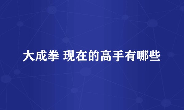 大成拳 现在的高手有哪些
