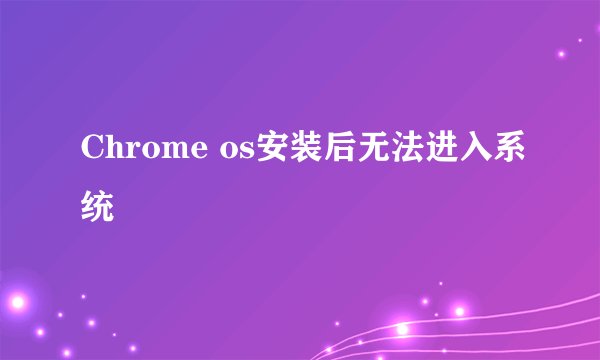 Chrome os安装后无法进入系统