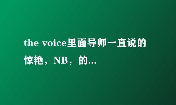 the voice里面导师一直说的 惊艳，NB，的那个形容词怎么拼，，e什么开头的，或者i ，谢谢了