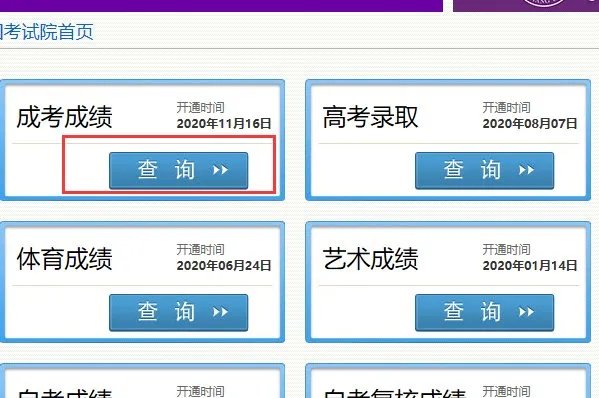 四川成人高考成绩查询