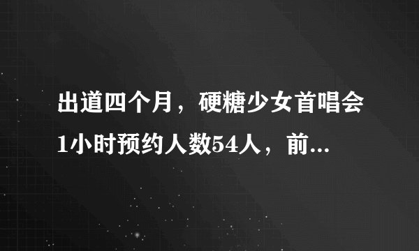 出道四个月，硬糖少女首唱会1小时预约人数54人，前途令人堪忧