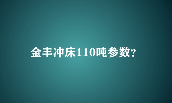 金丰冲床110吨参数？