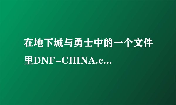 在地下城与勇士中的一个文件里DNF-CHINA.cfg是用来干嘛的？