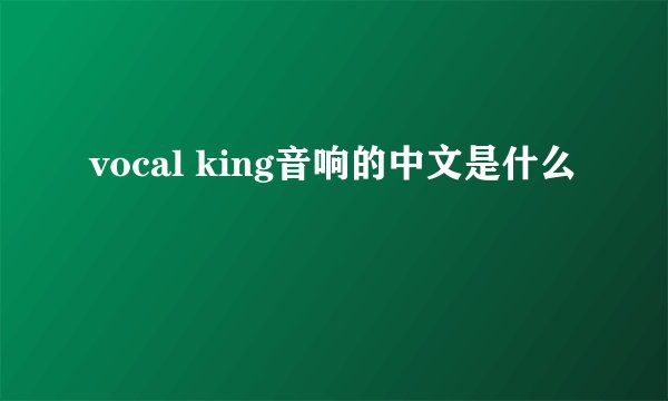 vocal king音响的中文是什么