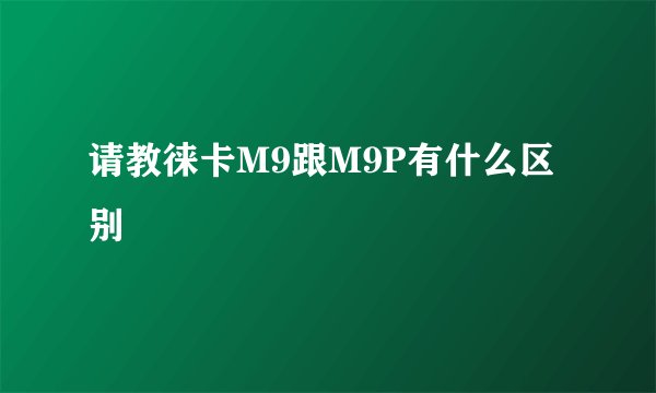 请教徕卡M9跟M9P有什么区别