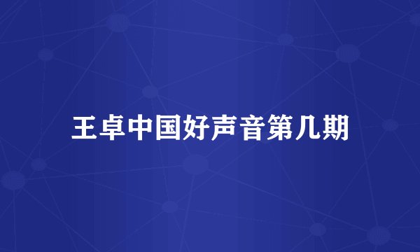 王卓中国好声音第几期