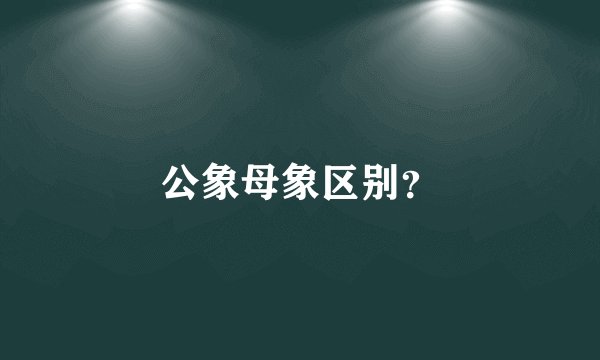 公象母象区别？