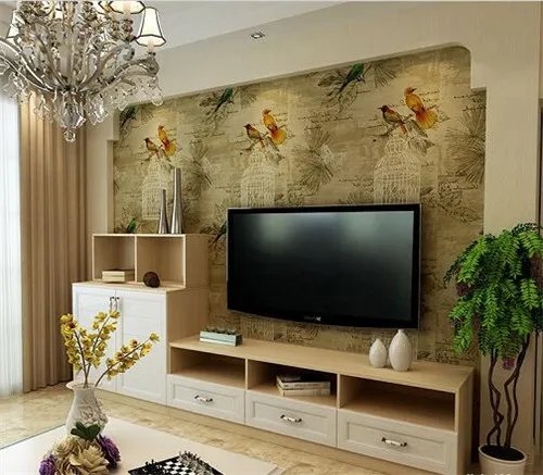 壁纸电视背景墙效果图 个性简约的4款客厅壁纸