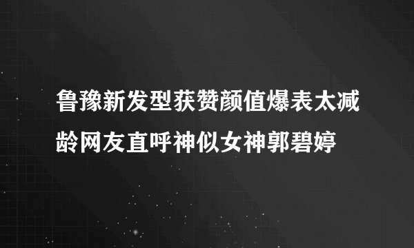 鲁豫新发型获赞颜值爆表太减龄网友直呼神似女神郭碧婷
