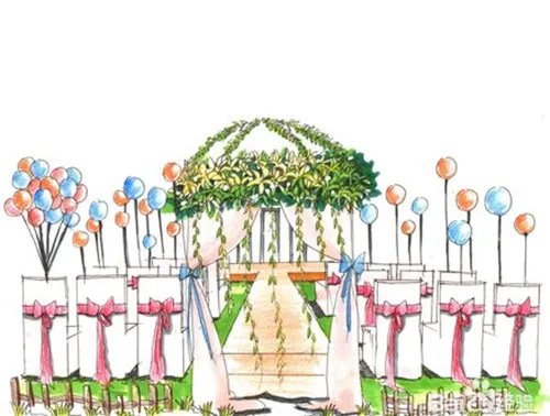 婚礼手绘效果图欣赏  新人如何设计婚礼手绘