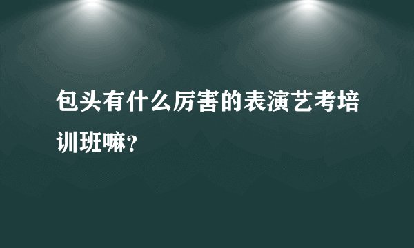 包头有什么厉害的表演艺考培训班嘛？