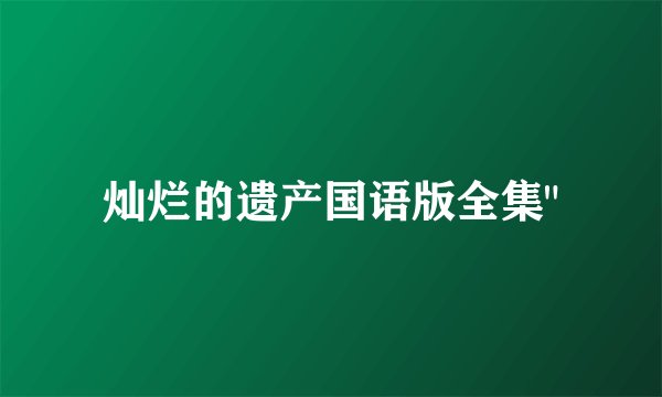 灿烂的遗产国语版全集