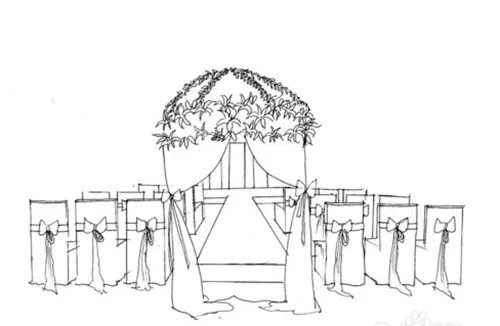 婚礼手绘效果图欣赏  新人如何设计婚礼手绘