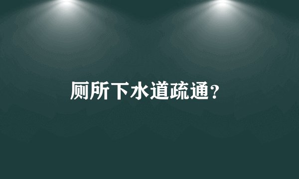厕所下水道疏通？
