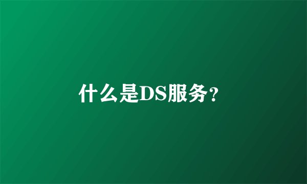什么是DS服务？
