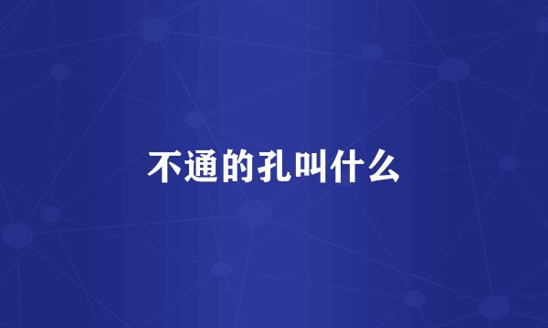 不通的孔叫什么