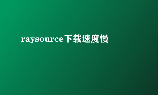raysource下载速度慢