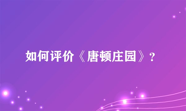 如何评价《唐顿庄园》？