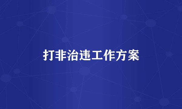 打非治违工作方案