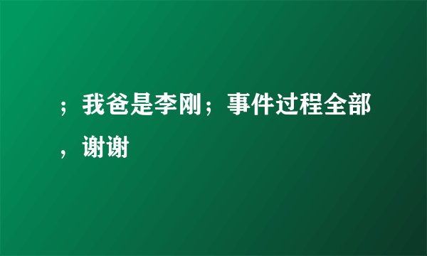 ；我爸是李刚；事件过程全部，谢谢